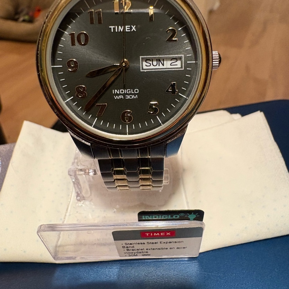 Timex Charles Street Black and Gold Indiglo Watch - Picture 2 of 9